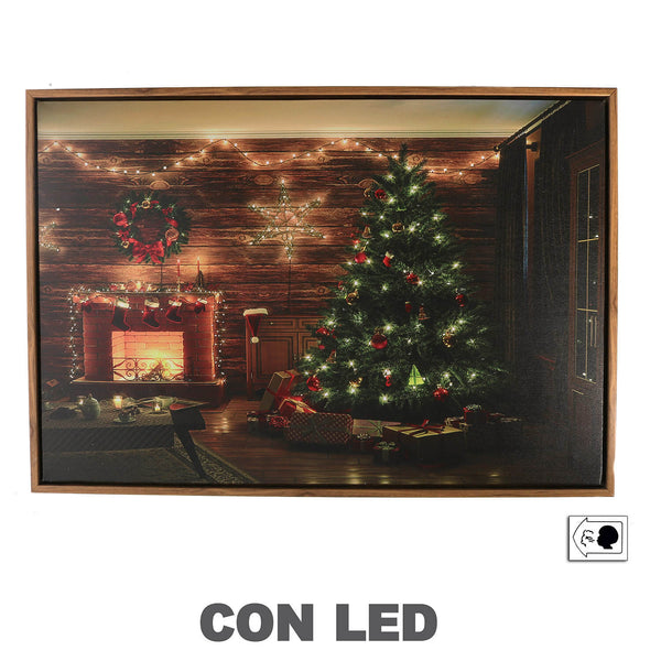 Holzbild mit rechteckigem Weihnachtsbaum Led cm 63x43x3,3 online