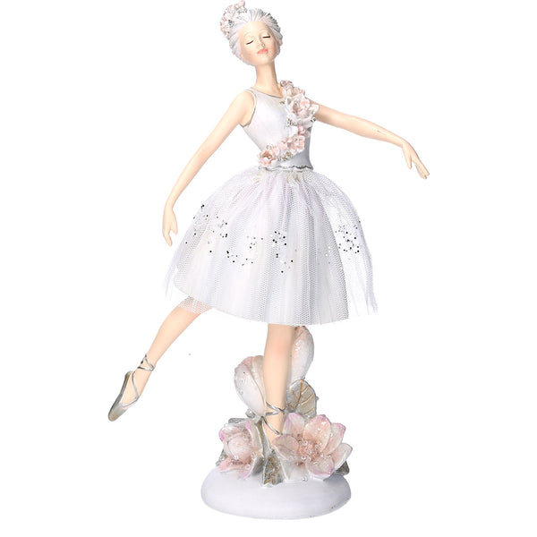 acquista Weiße Ballerina-Statue aus Harz cm 17,7x9,5xh27,2