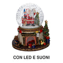 Palla di vetro con Led in Resina babbo natale con musica cm Ø16,5xh20-1