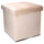 Pouf Contenitore Pieghevole 38x38xh38 cm in Velluto Crema