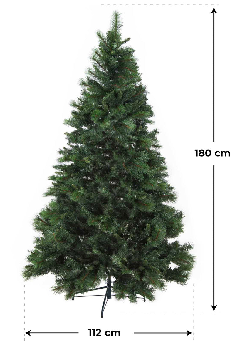 Albero di Natale Artificiale con Pigne e Bacche Rocciamelone Verde Varie Misure-4