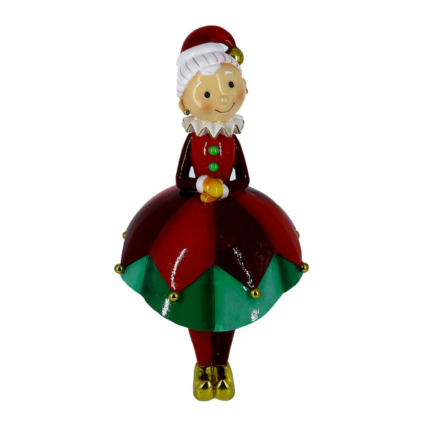 Statue aus Harz Frau Claus sitzend rot 17,7x18xh32,2 cm sconto