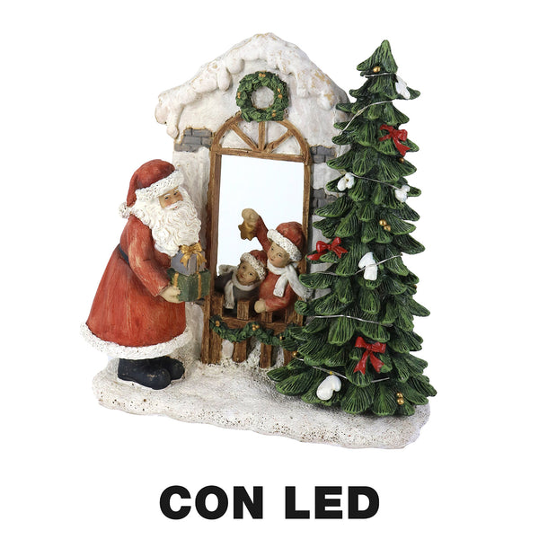 Spieluhr aus Harz Weihnachtsmann mit roter LED cm 22x9,5xh22,5 online