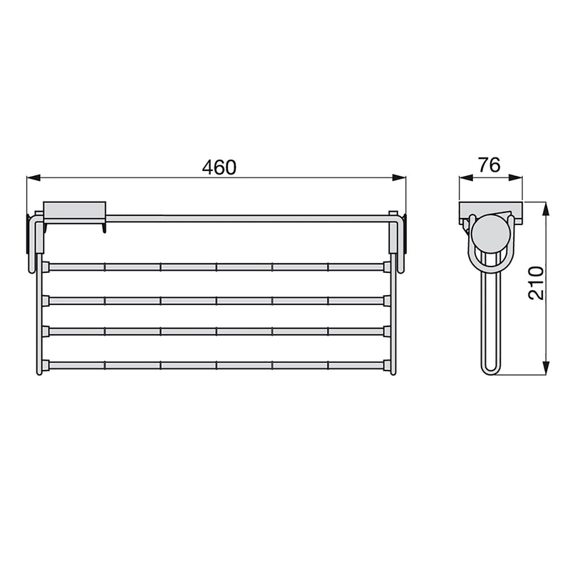 Porta Pantaloni Estraibile per Armadio 46 cm in Acciaio e Plastica Emuca Grigio Metallizzato-3