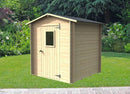 Casetta Box da Giardino per Attrezzi 198x198 cm con Porta Finestrata in Legno Naturale-2