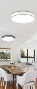 Plafoniera da Interno a LED in Tessuto Grigio-5