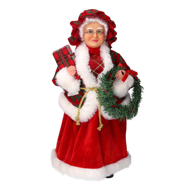 Babbo natale in tessuto signora damascato rosso cm 0xh45 online