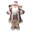 Babbo natale in tessuto marrone cm xh60-1