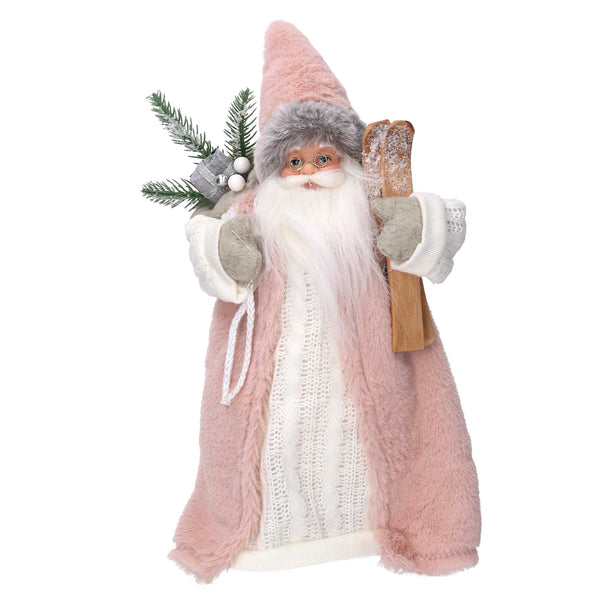 Puntale Babbo Natale tessuto rosa cm Ø22xh30 prezzo