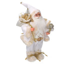 Babbo natale in tessuto bianco e oro cm xh30-3