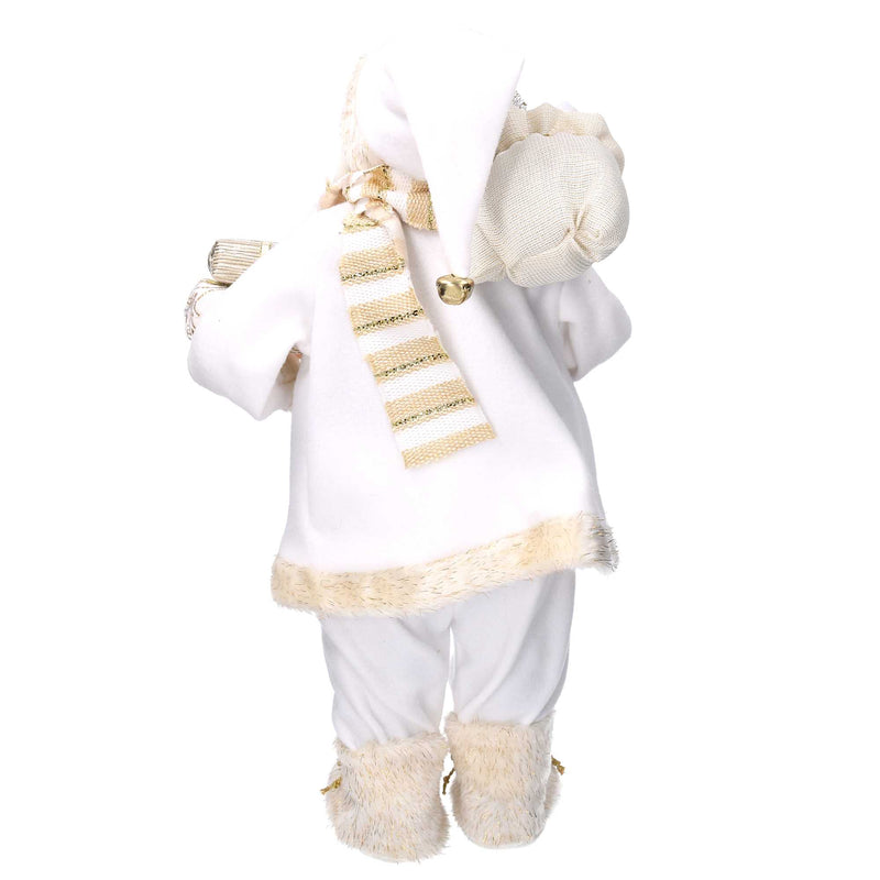 Babbo natale in tessuto bianco e oro cm xh60-4