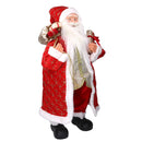 Babbo natale in tessuto rosso e oro con regali cm xh80-3