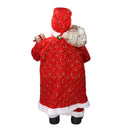 Babbo natale in tessuto rosso e oro con regali cm xh80-4