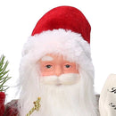 Babbo natale in tessuto rosso con lista cm xh30-2