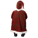 Babbo natale in tessuto damascato rosso con pacchi regalo cm xh80-4