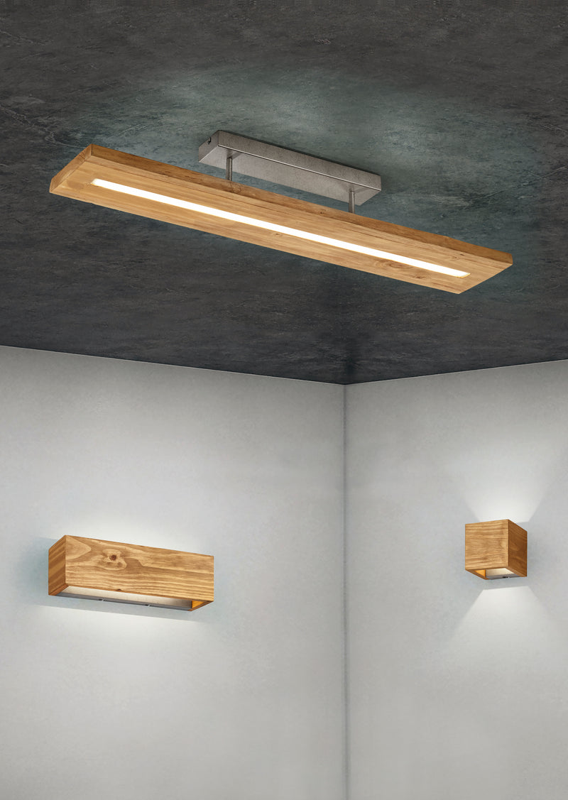 Plafoniera da Interno a LED in Legno naturale Colore di Legno-2