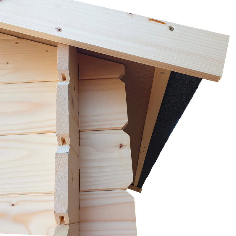 Casetta Box da Giardino per Attrezzi 250x250 cm con Porta Doppia Finestrata in Legno Naturale-9
