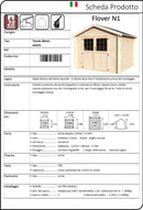 Casetta Box da Giardino per Attrezzi 3,17x3,02m Senza Pavimento in Legno Abete 28mm Flover N1-2