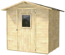 Casetta Box da Giardino per Attrezzi 200x207 cm con Porta Finestrata in Legno Naturale-1