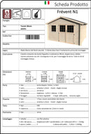 Casetta Box da Giardino per Attrezzi 4,27x3,30m Senza Pavimento in Legno Abete 28mm Frevent N1-2