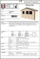 Casetta Box da Giardino per Attrezzi 4,27x4,15m Senza Pavimento in Legno Abete 28mm Floran N1-3