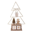 Calendario legno albero oro con led cm 18x7,5xh31-4