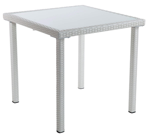 Tavolo da Giardino 80x80xH75 cm in Polirattan Bianco acquista