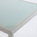 Tavolo da Giardino 80x80xH75 cm in Polirattan Bianco-2