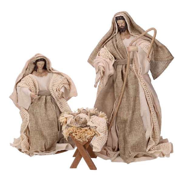 online Natività tessuto set 3pz beige cm xh25,5