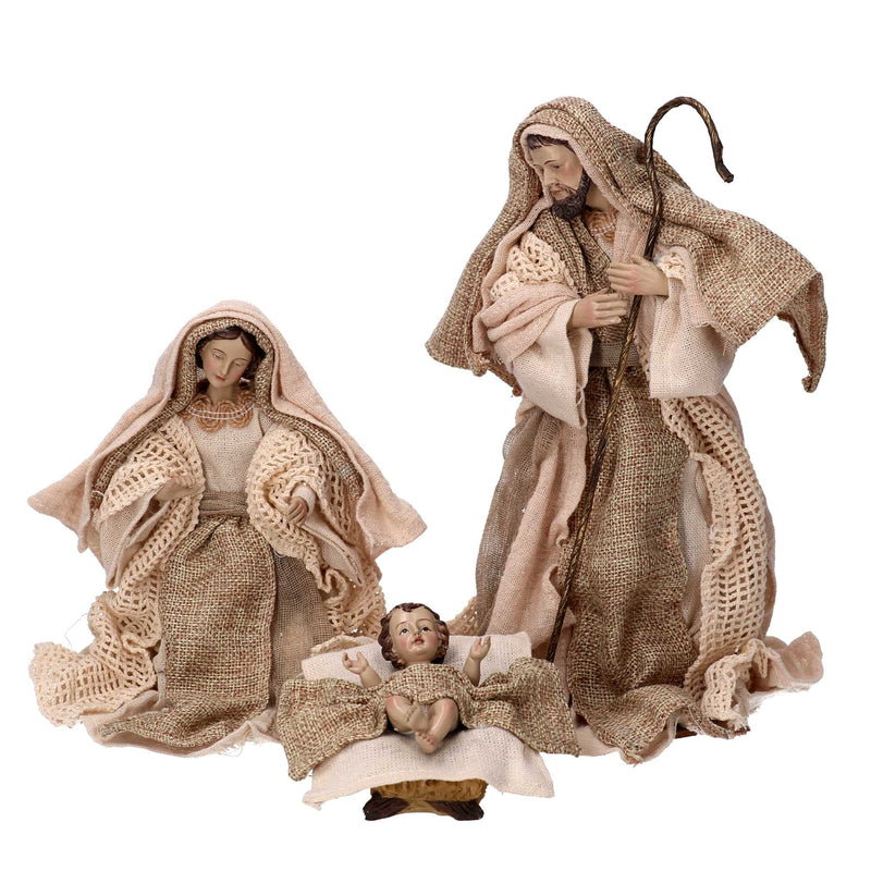 Natività tessuto set 9pz beige cm xh25,5-2