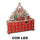 Adventskalender aus Holz mit rotem LED-Baum cm 31x8xh34,5