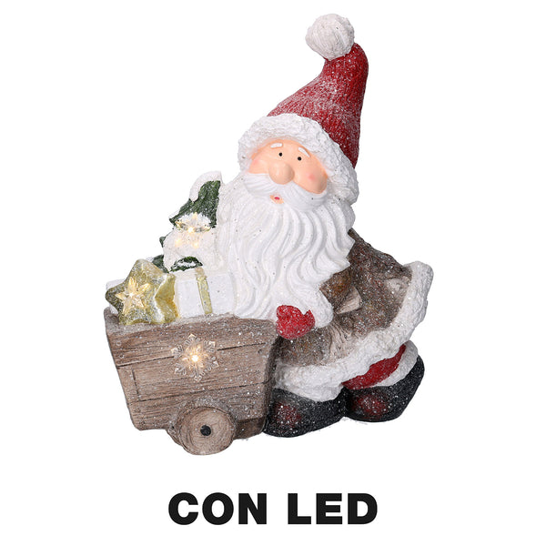 Weihnachtsmannpuppe aus Harz mit roter LED cm 39,5x17,5xh47,5 online