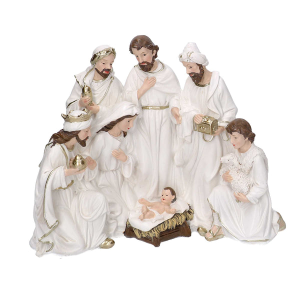 sconto Natività resina bianco cm 23x12,5xh19,5