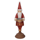 Babbo natale in resina portacandele rosso cm 11x15xh37,5-2