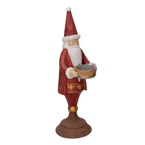 Babbo natale in resina portacandele rosso cm 11x15xh37,5 acquista