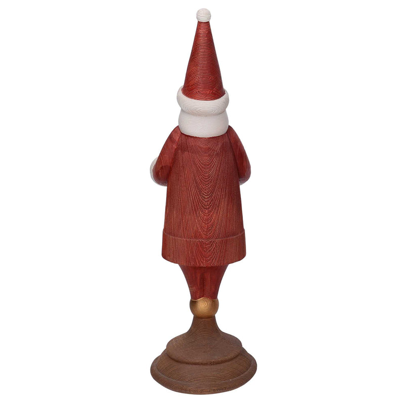 Babbo natale in resina portacandele rosso cm 11x15xh37,5-4