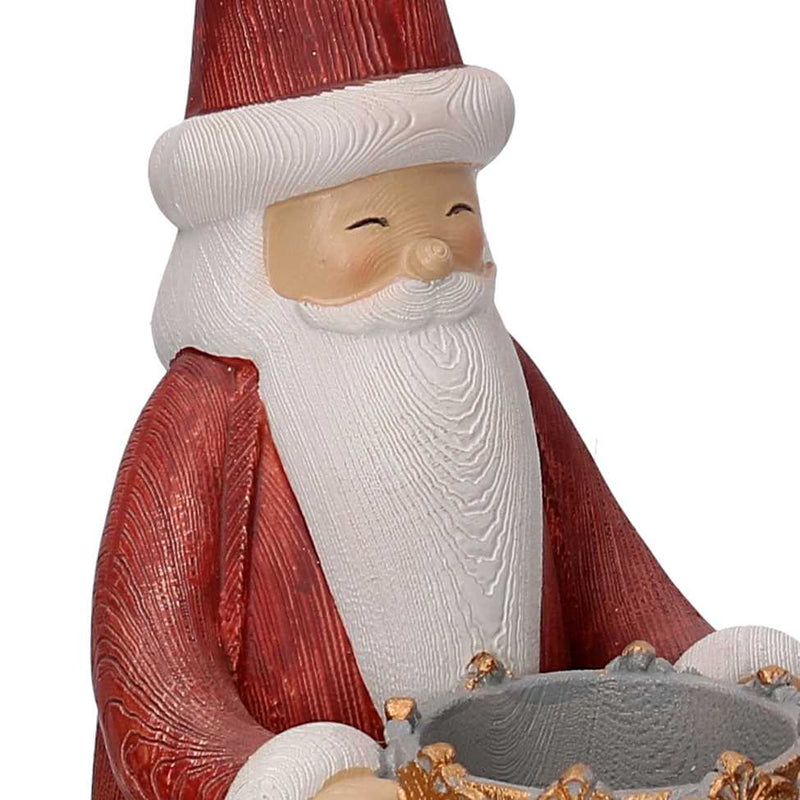 Babbo natale in resina portacandele rosso cm 11x15xh37,5-3