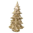 Mini Albero di Natale in Resina bianco glitter oro cm Ø20xh39-1