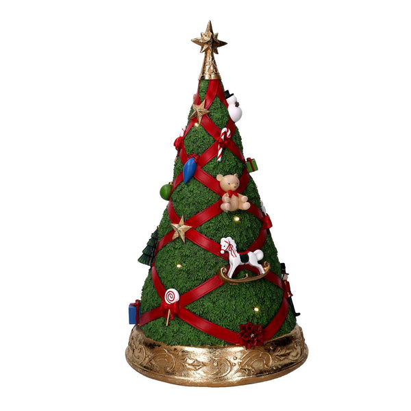 sconto Albero resina con led rosso e verde cm Ø26,8xh46,3