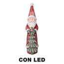 Pupazzo Babbo Natale in Resina con Led con albero rosso cm 18x19xh66-1