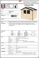 Casetta Box da Giardino per Attrezzi 3,17x2,13m Senza Pavimento in Legno Abete 28mm Flosova NG-2