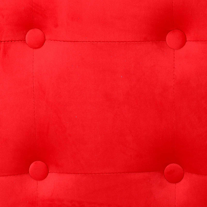 Pouf Contenitore Pieghevole 38x38xh38 cm in Velluto Rosso-3