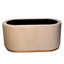 Pouf Contenitore 82x42xh41 cm in Tessuto Velluto Crema-2