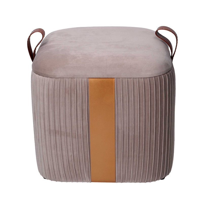 Set  3 Pouf Contenitore in Tessuto Velluto Grigio-3