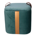 Set  3 Pouf Contenitore in Tessuto Velluto Verde Salvia-3