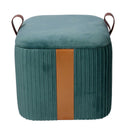 Set  3 Pouf Contenitore in Tessuto Velluto Verde Salvia-2