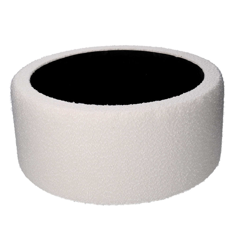 Set 2 Pouf Contenitore Ø50 cm e Ø60 cm in Tessuto Crema-4