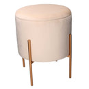 Pouf Contenitore Ø40xh51 cm in Tessuto Crema-1