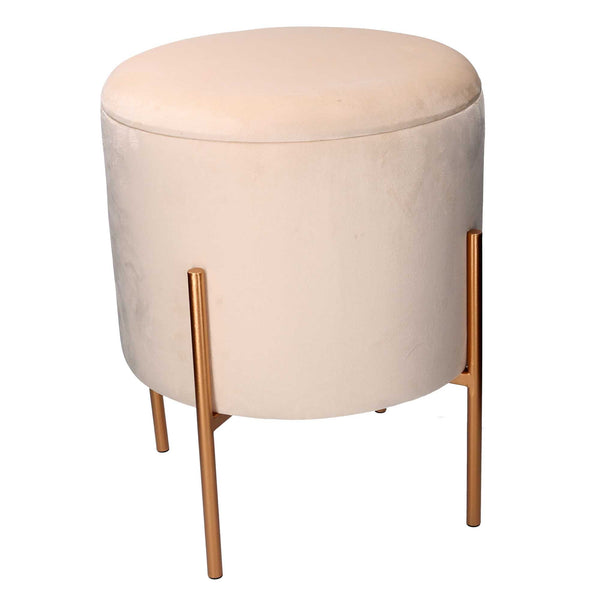 sconto Pouf Contenitore Ø40xh51 cm in Tessuto Crema