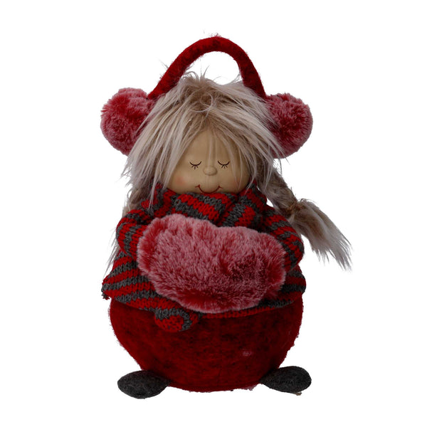 Pupazzo bambina tessuto rosso cm 16x16xh31 prezzo